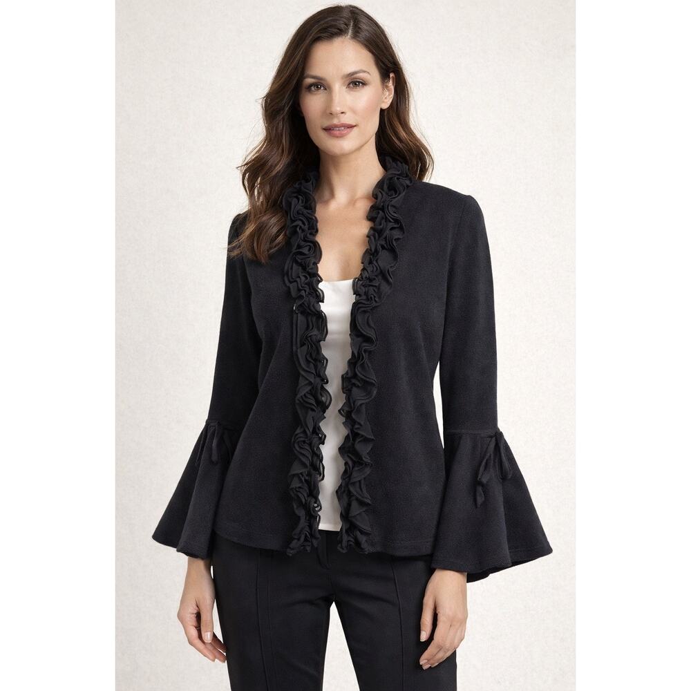 St John Essentials by Marie Gray Women’s Designer Black Cardigan Size 2